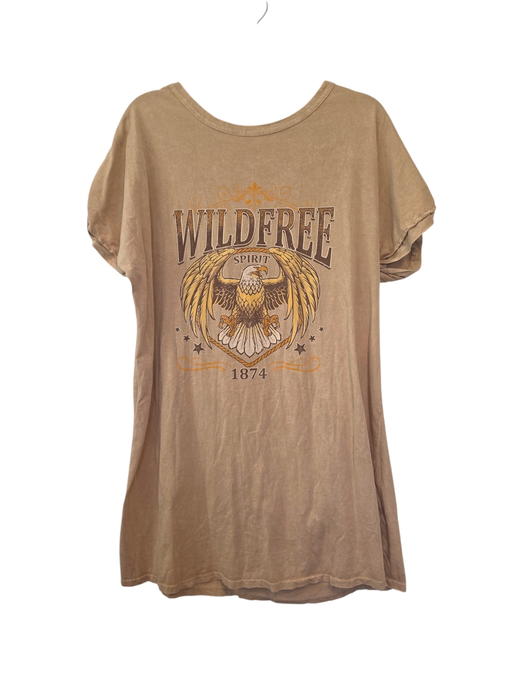 HRT & LUV Wildfree Spirit Eagle Graphic T-Shirt Dress Size Medium Western Boho
